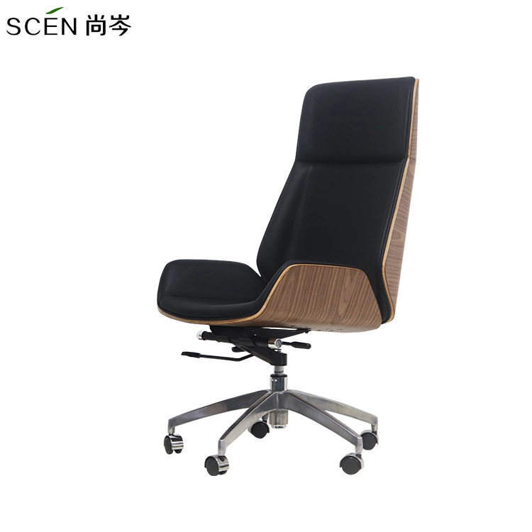 China Office Furniture Modern Design High Back Revolving Manager Boss Ergonomic Black Leather Swivel Lift Computer Executive Adjustable Gaming Office Chair