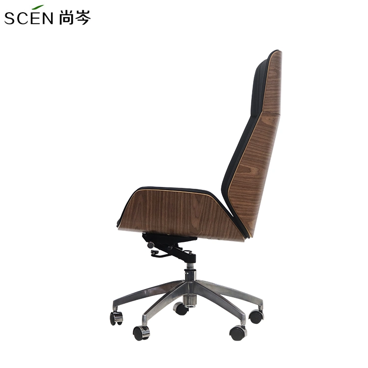 China Office Furniture Modern Design High Back Revolving Manager Boss Ergonomic Black Leather Swivel Lift Computer Executive Adjustable Gaming Office Chair